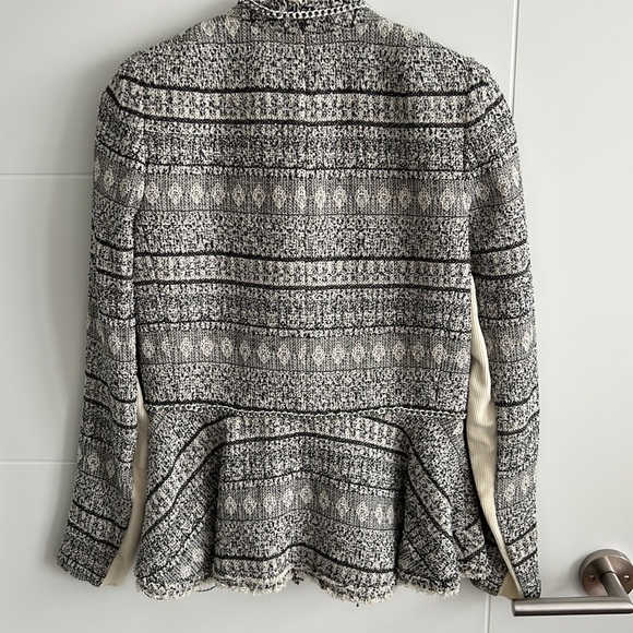 Rebecca Taylor Tweed Peplum Blazer with Chain Details - Picture 5 of 12